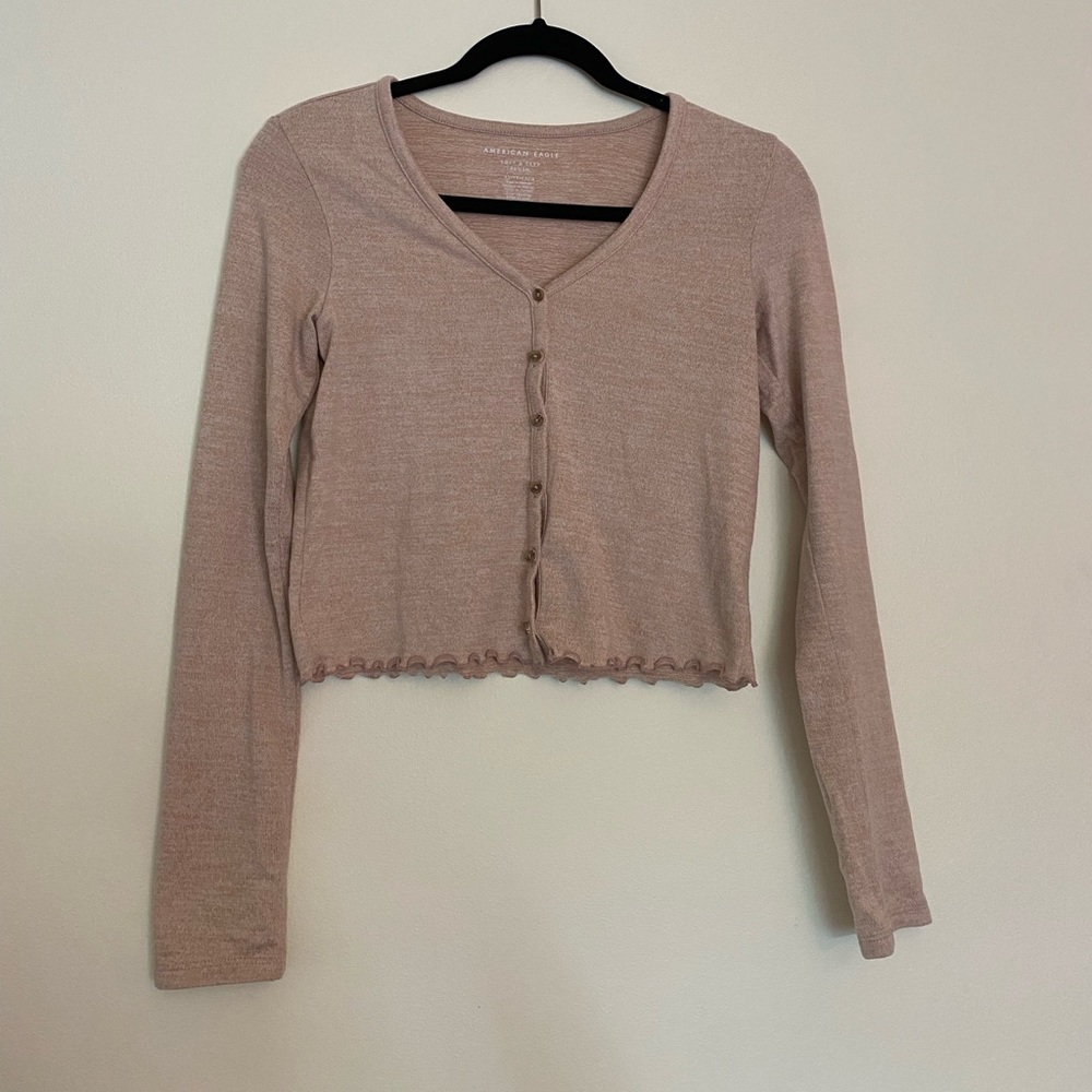 Mauve long sleeved cropped sweater